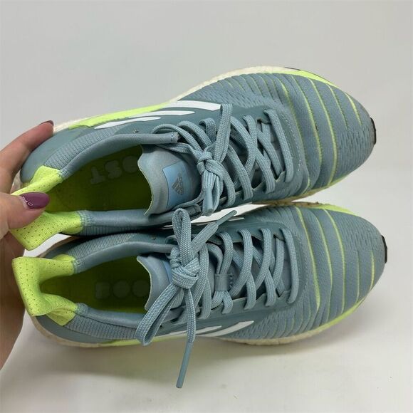 Adidas Solar Glide Running Shoes Light Blue Neon Green Size 6.5 Athletic Sneaker - Picture 11 of 13
